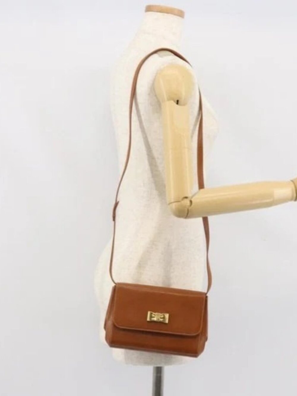 GUCCI Shoulder Bag Leather Brown Gold Auth bs32827 - Picture 14 of 16
